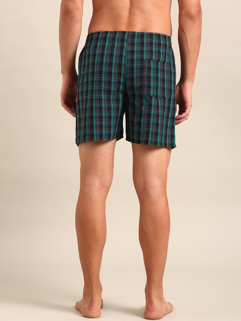 2 Pack Checked & Striped Cotton Boxers